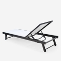 Lot de 20 chaises longues de jardin en aluminium avec roues Rimini 