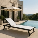Lot de 20 chaises longues de jardin en aluminium avec roues Rimini Remises