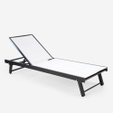 Lot de 20 chaises longues de jardin en aluminium avec roues Rimini 