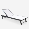 Lot de 20 chaises longues de jardin en aluminium avec roues Rimini 