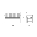 Banc de jardin 3 places en teck Lampedusa Réductions