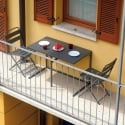 Ensemble table 50x100 cm et 2 chaises pliantes en fer Balcony Vente
