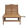 Chaise longue de jardin en teck avec roues et tablette amovible Carloforte Remises