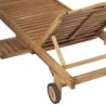 Chaise longue de jardin en teck avec roues et tablette amovible Carloforte Catalogue