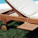 Chaise longue de jardin en teck avec roues et tablette amovible Carloforte Dimensions