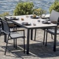 Ensemble de jardin avec table en verre et 4 chaises Tarquinia Promotion