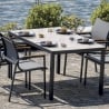 Ensemble de jardin avec table en verre et 4 chaises Tarquinia Promotion
