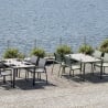 Ensemble de jardin avec table en verre et 4 chaises Tarquinia 