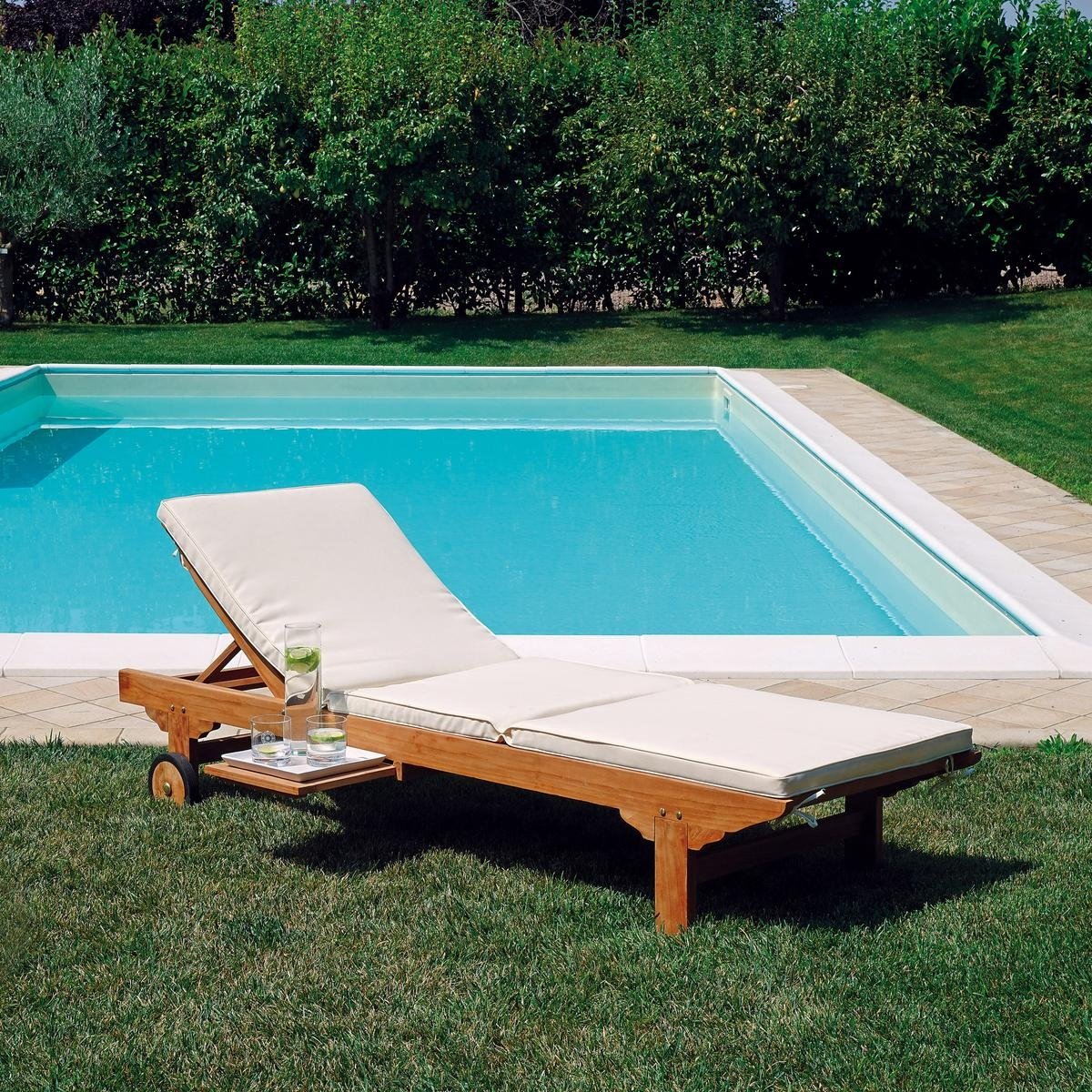 Coussin rembourré pour chaise longue en teck Carloforte