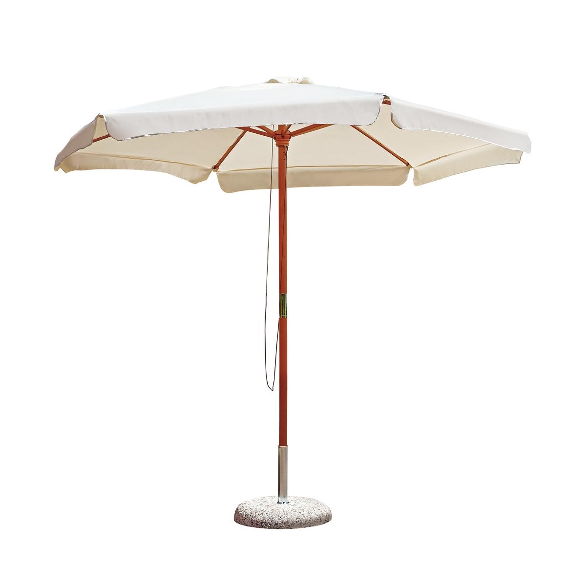 Parasol de jardin 285 cm à mât central en bois Gharab