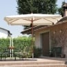 Parasol de jardin rectangulaire 3x4 avec mât central en bois Seyram Vente
