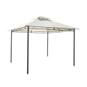 Tonnelle de jardin en fer 3x3 écru anthracite Illinois Promotion