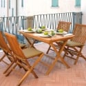 Table de jardin pliable en teck 80x120 cm Lipari Vente