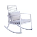 Rocking chair moderne en aluminium avec coussin Tayuva Remises