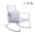 Rocking chair moderne en aluminium avec coussin Tayuva Promotion