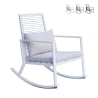 Rocking chair moderne en aluminium avec coussin Tayuva Promotion