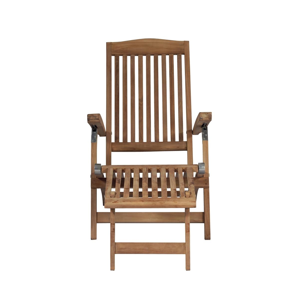 Chaise longue inclinable en bois de teck pour jardin Streamer