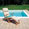 Chaise longue inclinable en bois de teck pour jardin Streamer Vente
