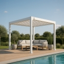 Pergola bioclimatique manuelle  de jardin 3x3m en aluminium Guadalupe Caractéristiques