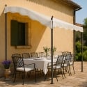 Tonnelle adossée 3x2 pour jardin en acier entrée bar et hôtel Pergola 