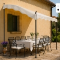 Tonnelle adossée 3x2 pour jardin en acier entrée bar et hôtel Pergola Modèle
