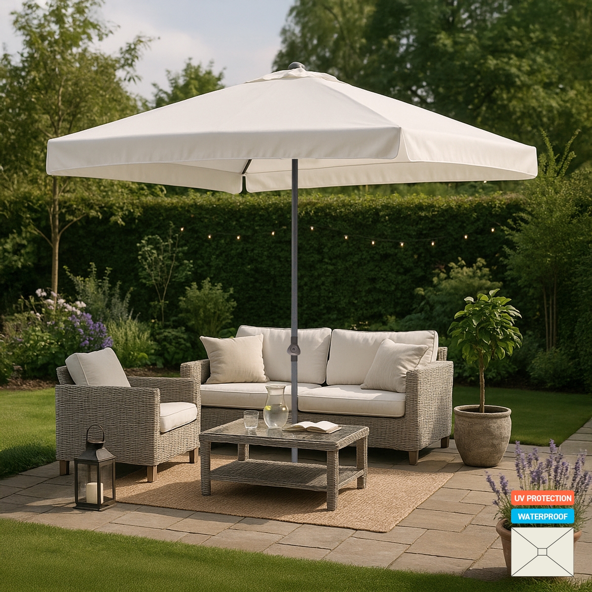 Parasol de jardin droit rectangulaire 3x2 en aluminium bar hôtel Eden Promotion Parasol de jardin droit rectangulaire 3x2 en aluminium bar hôtel Eden Promotion