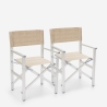 2 Chaises de plage pliantes portables en textilène aluminium Regista Gold 