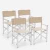 4 chaises de plage pliables portables textilène aluminium Regista Gold 