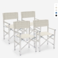 4 chaises de plage pliables portables textilène aluminium Regista Gold Promotion