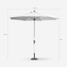 Parasol à mât central 3 mètre terrasse jardin octogonal Eden 