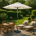 Parasol à mât central 3 mètre terrasse jardin octogonal Eden Remises