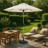 Parasol à mât central 3 mètre terrasse jardin octogonal Eden Remises