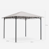 Tonnelle de jardin 3x3 en acier bonnet anti-vent Style Dimensions