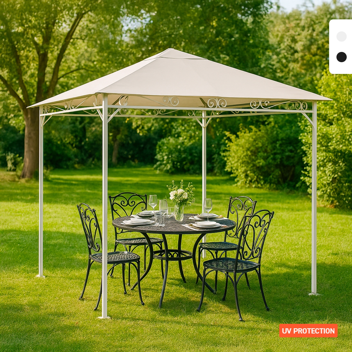 Tonnelle de jardin Antivent en acier 3X3 mètres Style UV Promotion Tonnelle de jardin Antivent en acier 3X3 mètres Style UV Promotion