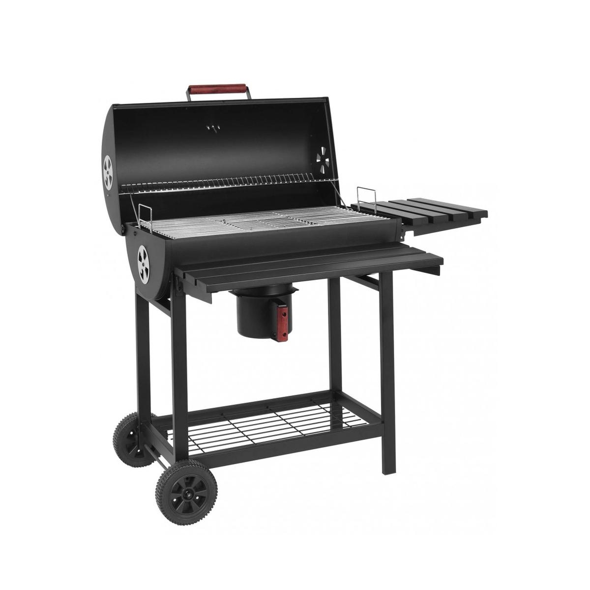 Barbecue à charbon en acier avec roues, couvercle, 2 grilles Tennessee