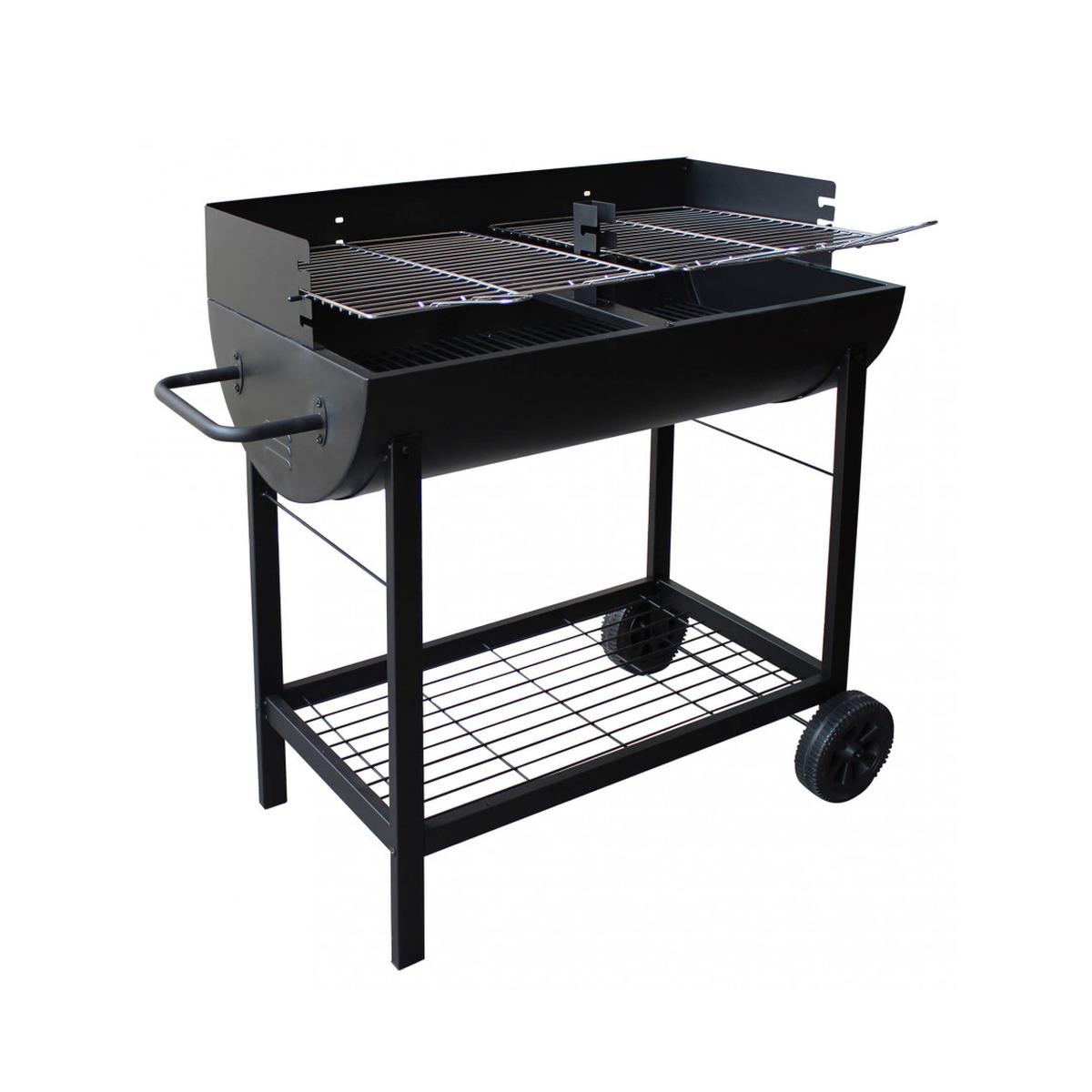 Barbecue à charbon avec roues et 2 grilles réglables Wisconsin