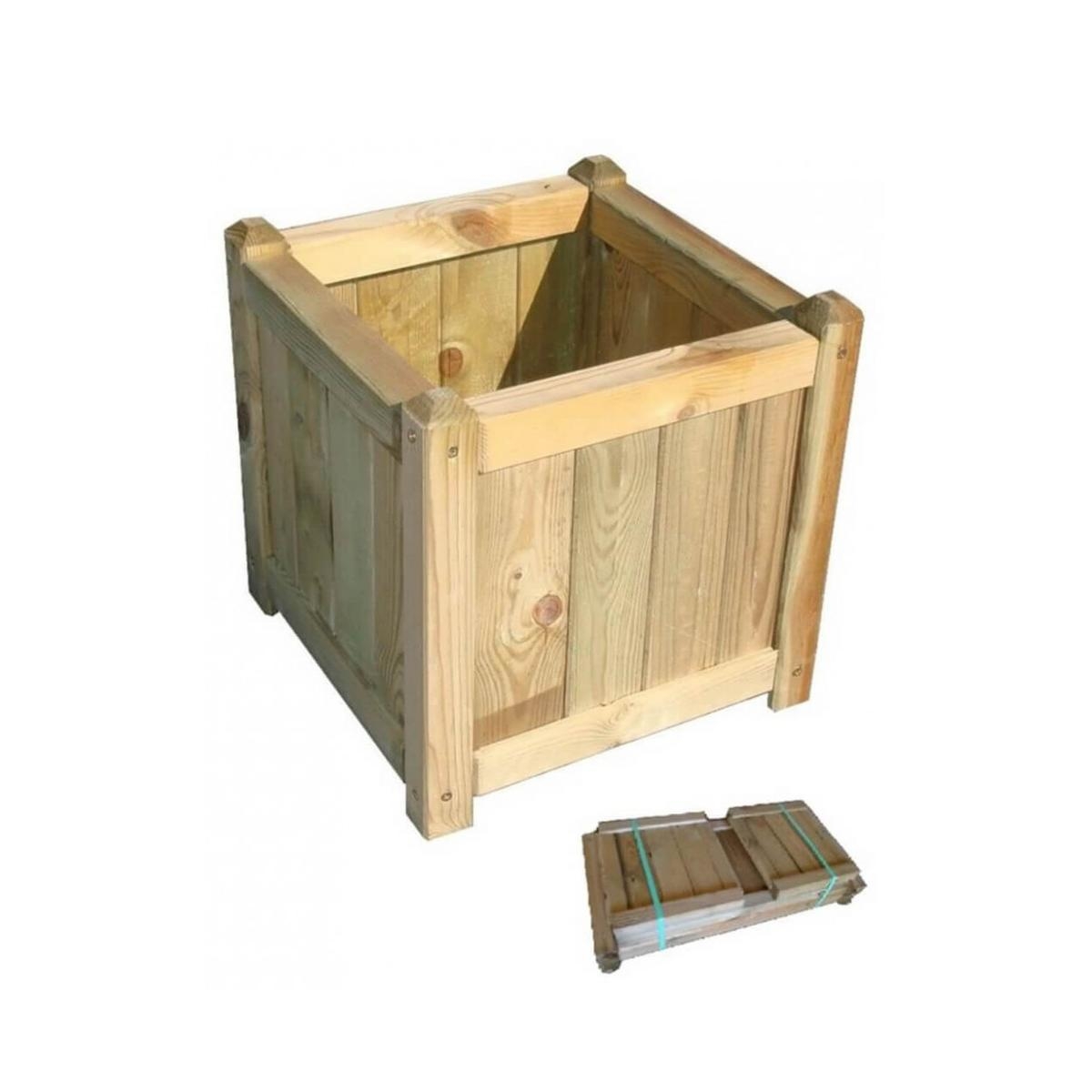 Jardinière 40x40 cm en bois de pin traité Edelia