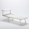 2 Bain de soleil professionnels transat aluminium lits de plage Italia 