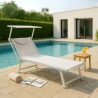 2 Bain de soleil professionnels transat aluminium lits de plage Italia Modèle