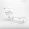 2 Bain de soleil professionnels transat aluminium lits de plage Italia 