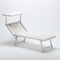 2 Bain de soleil professionnels transat aluminium lits de plage Italia 