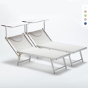 2 Bain de soleil professionnels transat aluminium lits de plage Italia Catalogue