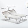 2 Bain de soleil professionnels transat aluminium lits de plage Italia Catalogue