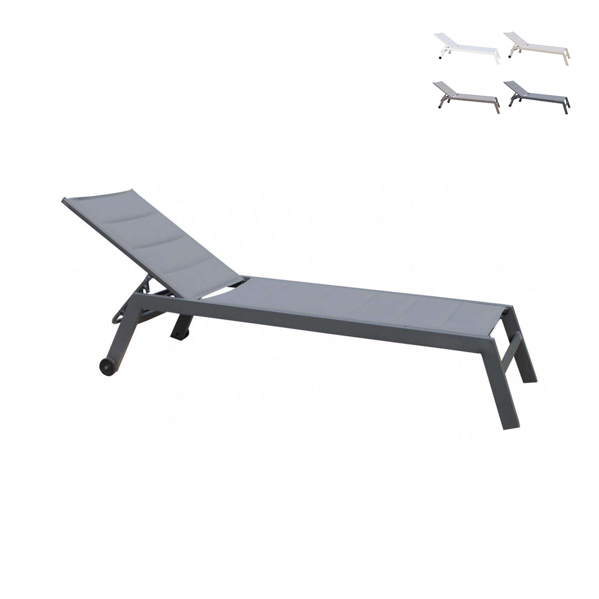 Chaise longue de jardin à roulettes en aluminium Formentera