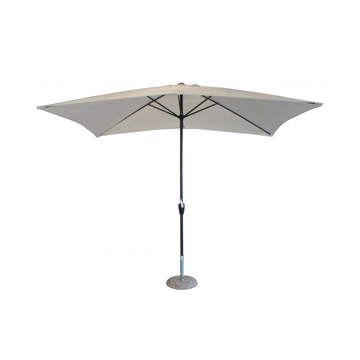 Parasol de jardin 2x3m en polyester blanc Poly