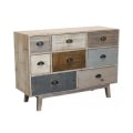 Commode en bois coloré avec 8 tiroirs style shabby chic Donald Promotion