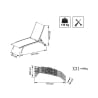 Chaise longue de jardin en aluminium avec roues empilable Itaca 