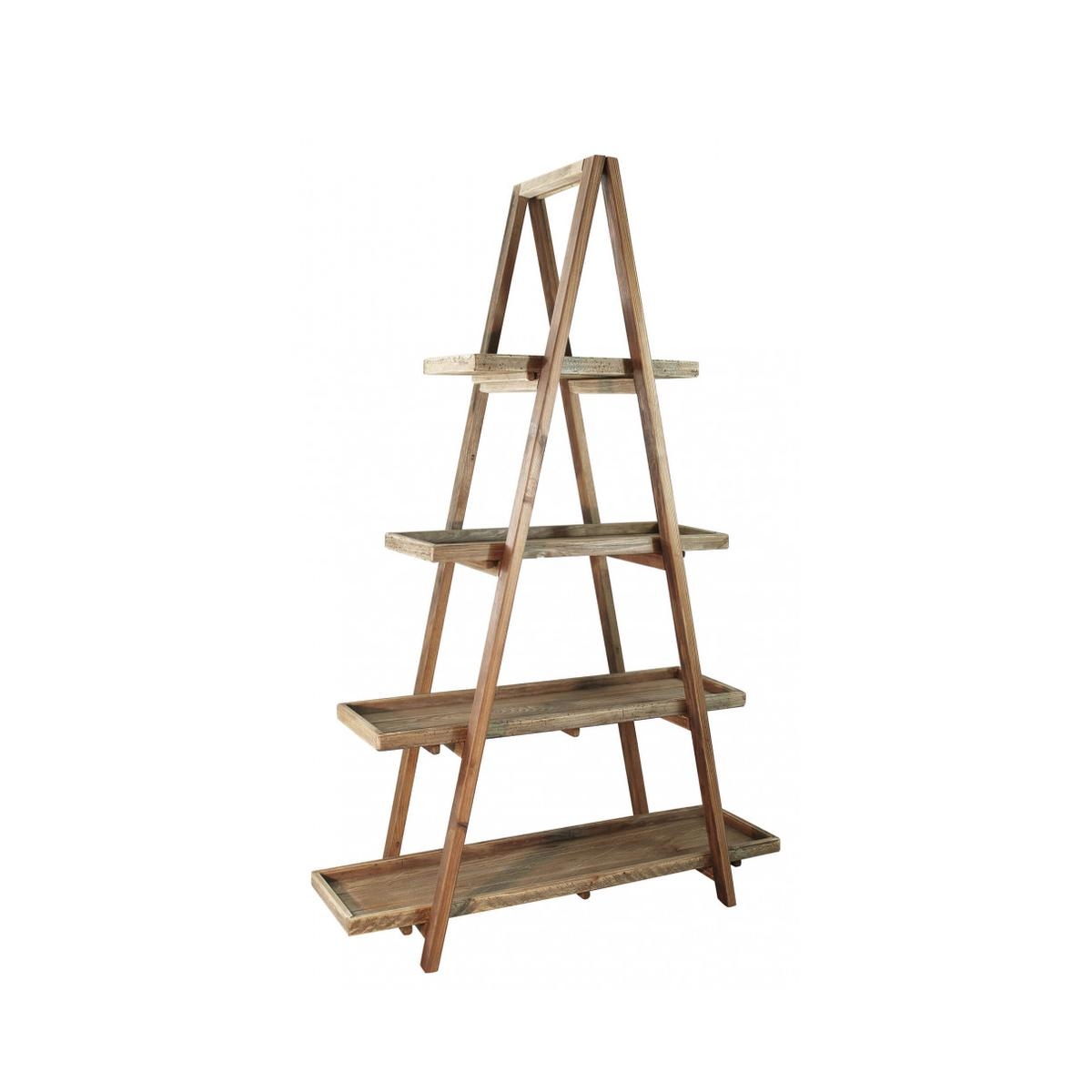 Bibliothèque de salon avec 4 étagères en bois de pin Callie