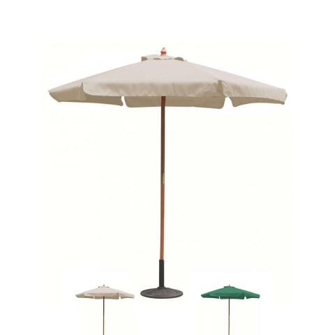 Parasol de jardin rond Ø2,5m mât central en bois Fantasy Promotion