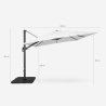 Parasol déporté de jardin 3x3 carré en aluminium bars hôtels Vienna 